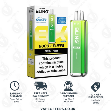 The Crystal Bling Max 8000 Preffilled Pod Kit