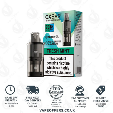 Fresh Mint OXBAR OF 6000 Prefilled Pod