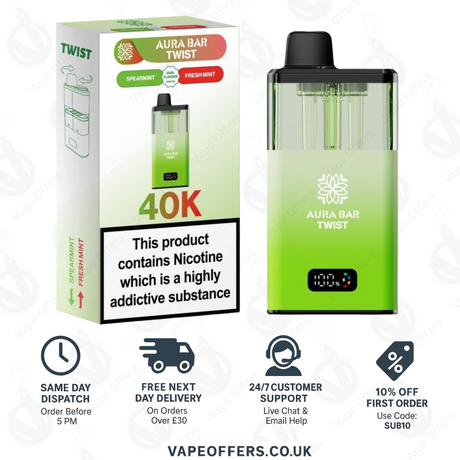 Fresh Mint & Spearmint – Aura Bar Twist 40K