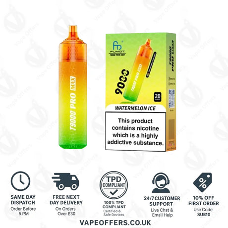 Fumot RandM T9000 Pro Max 9k Prefilled Pod Vape Kit Watermelon Ice