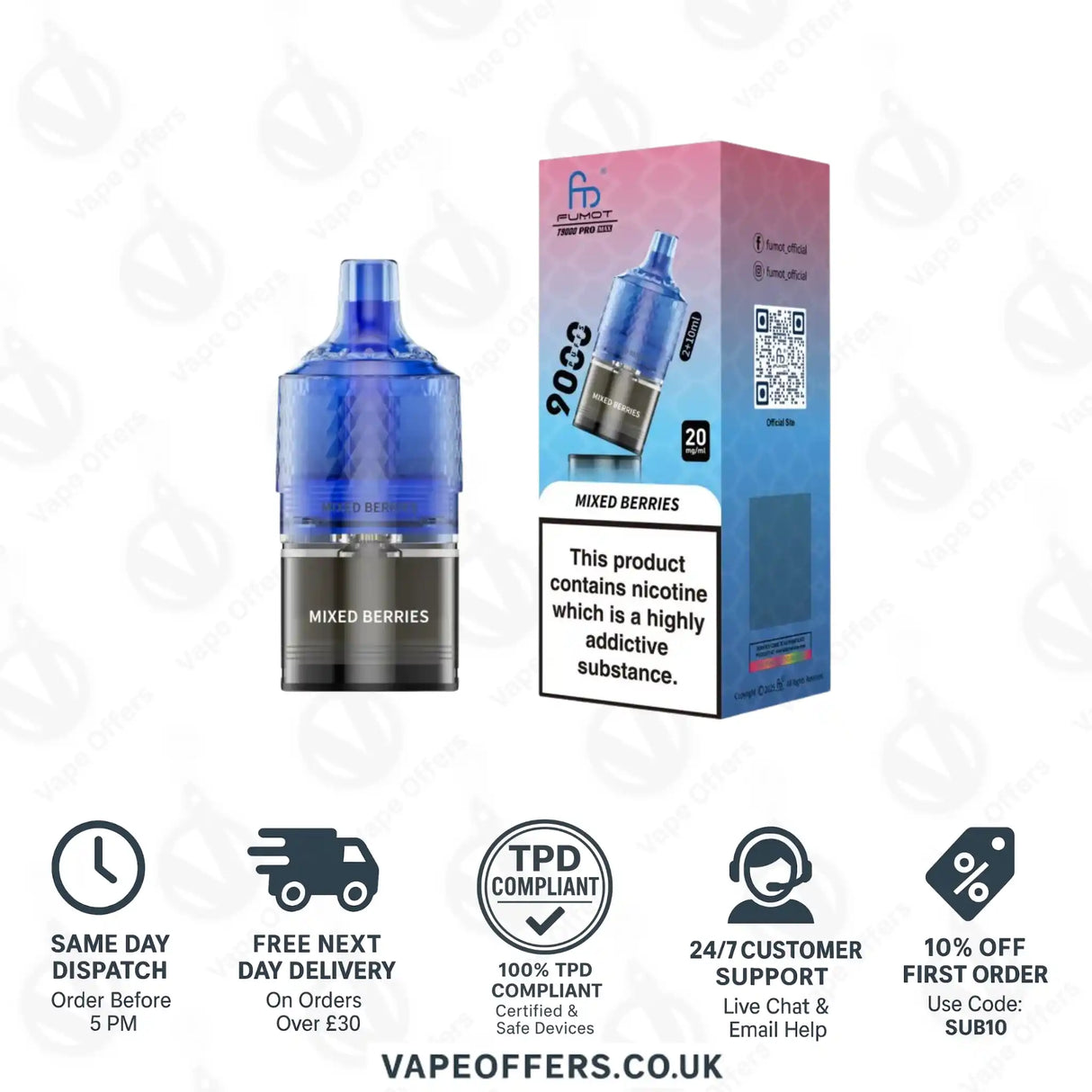 Fumot RandM T9000 Pro Max 9k Prefilled Refill Pod Mixed Berries