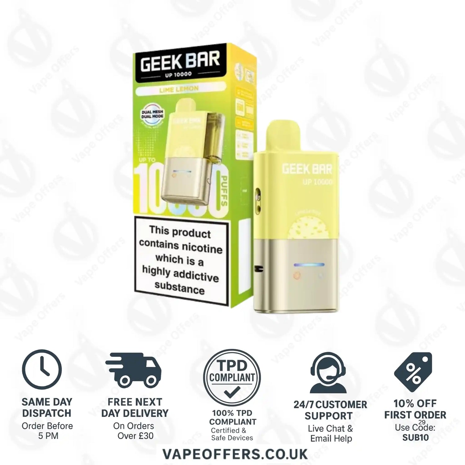 Geek Bar UP 10K Prefilled Pod Kit Lime Lemon 