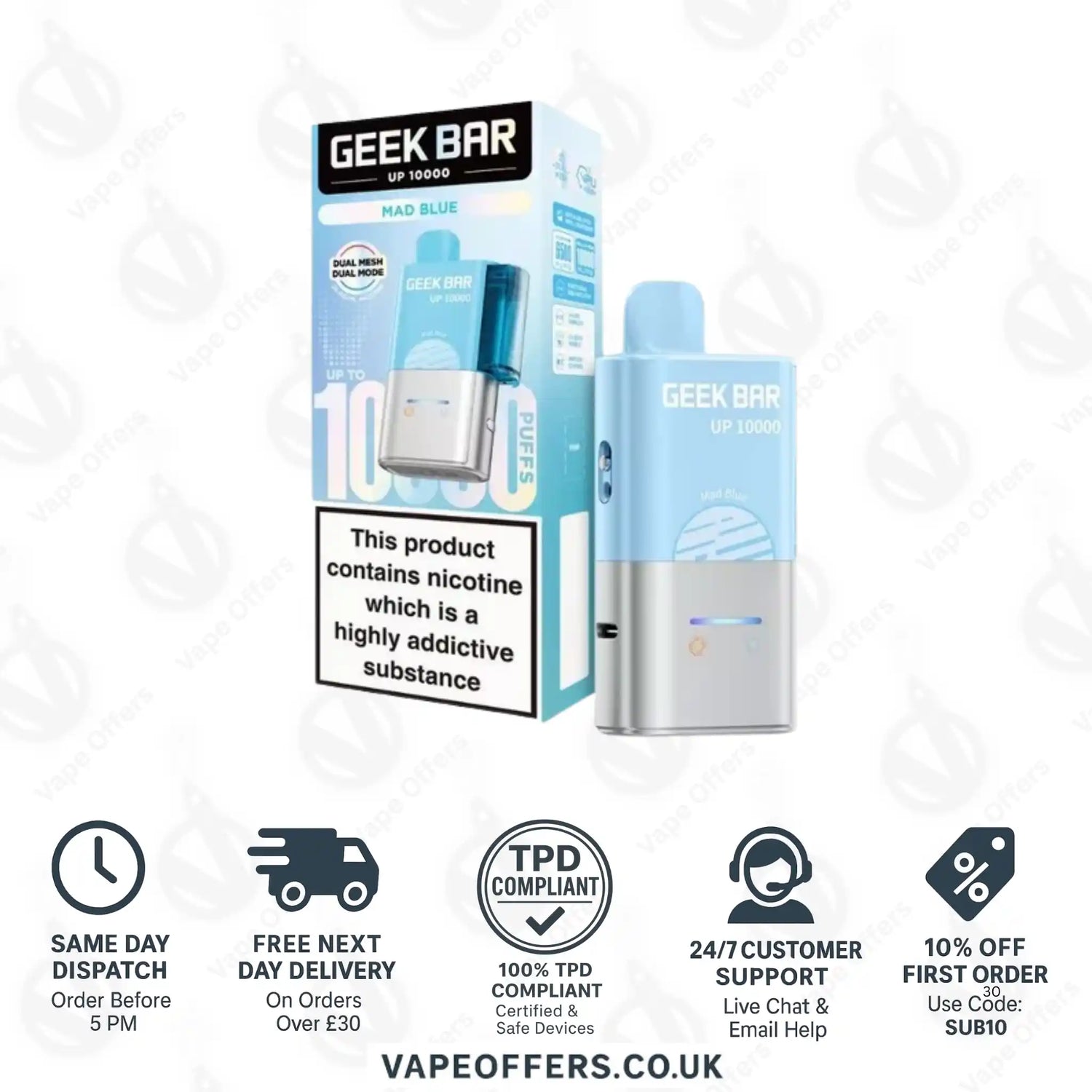 Geek Bar UP 10K Prefilled Pod Kit Mad Blue 