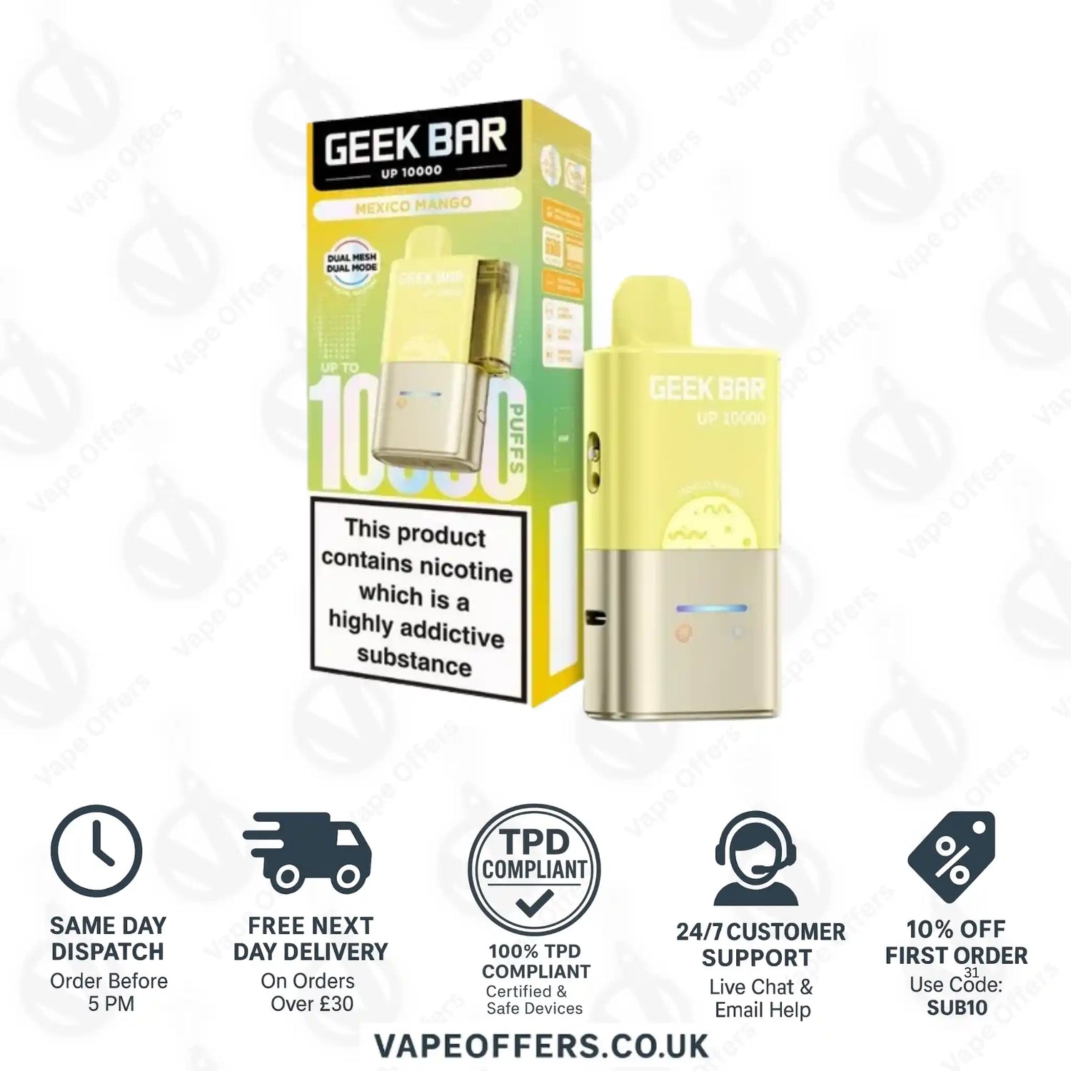 Geek Bar UP 10K Prefilled Pod Kit Mexico Mango 
