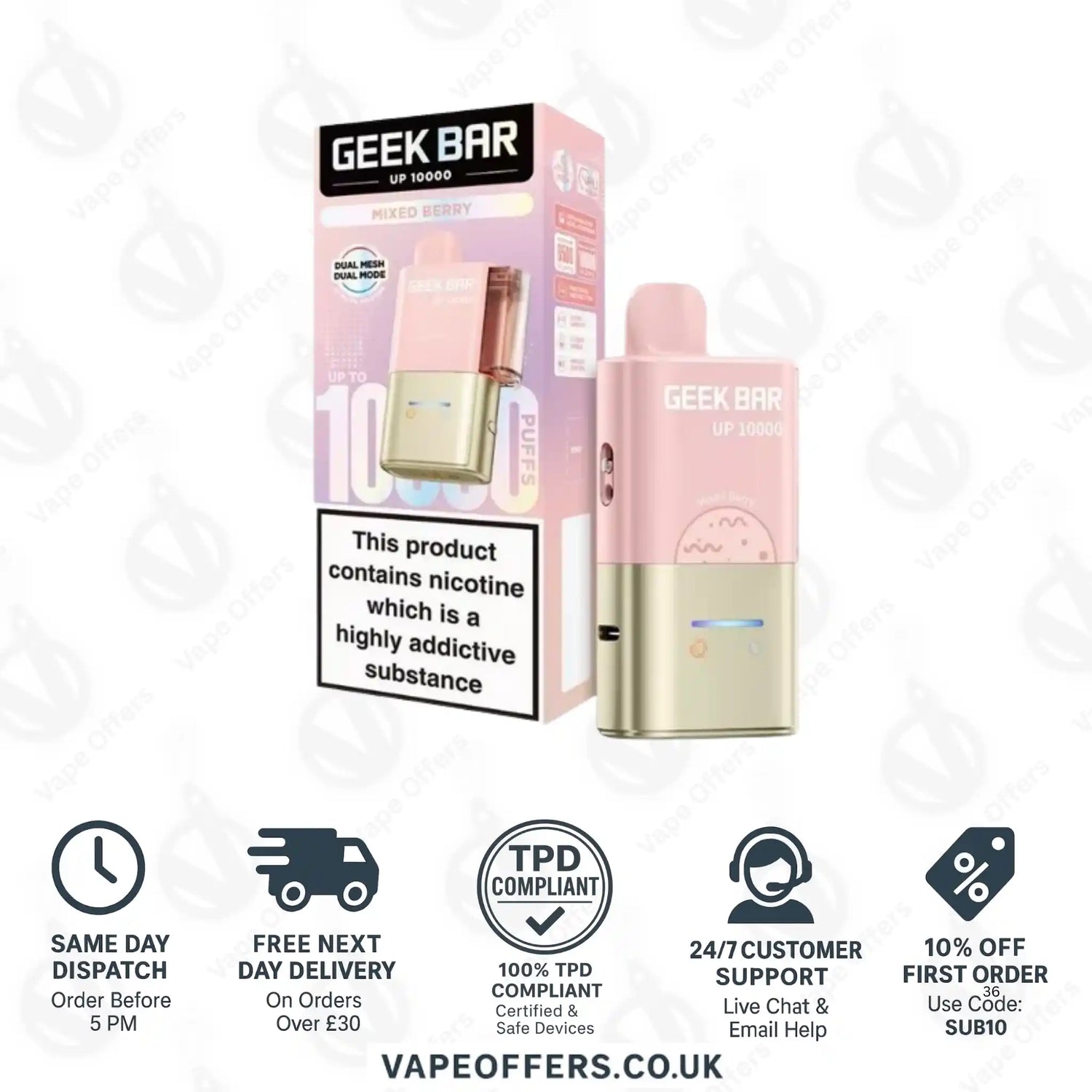 Geek Bar UP 10K Prefilled Pod Kit Pink Lemonade 