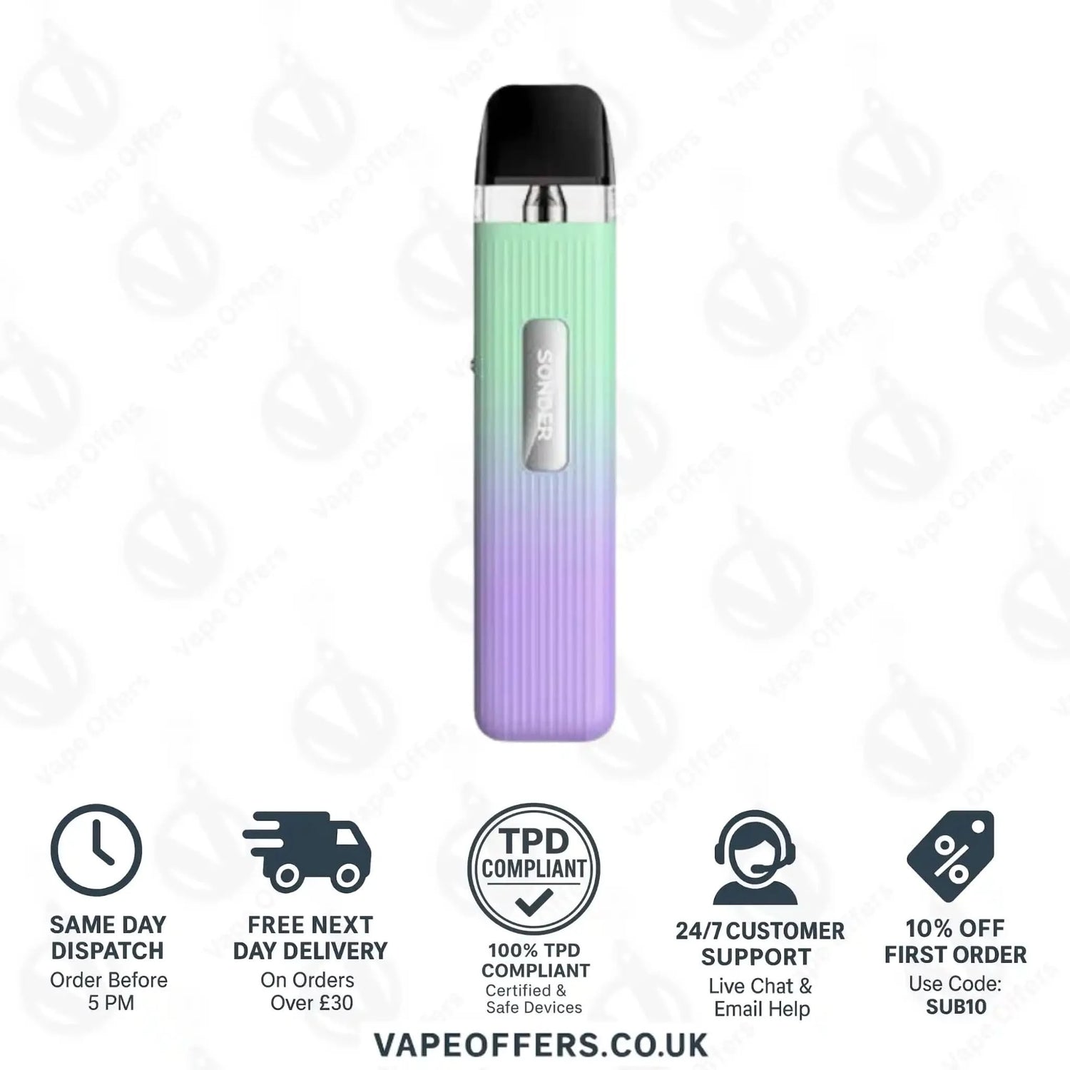 Geekvape Sonder Q Pod Vape Kit Green Purple 