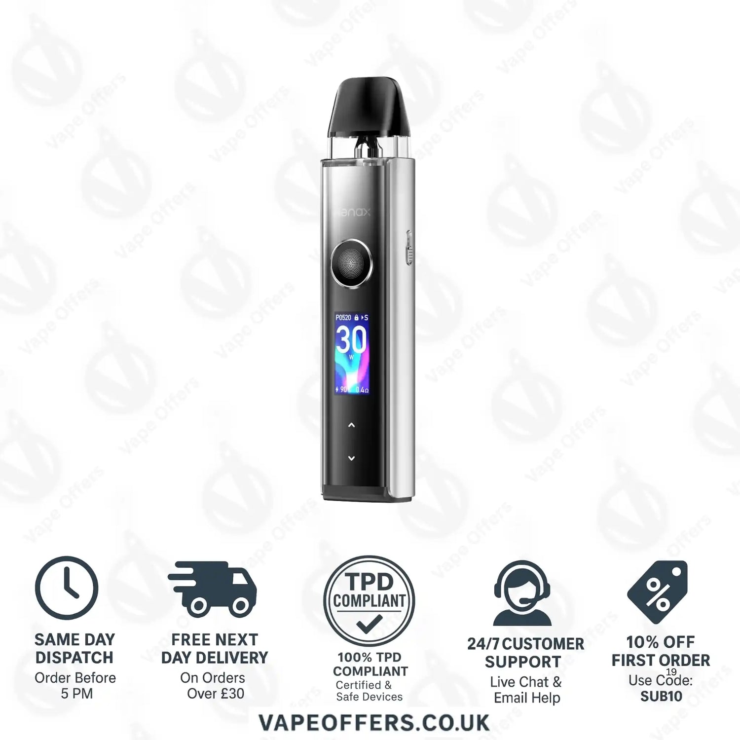 Geekvape Wenax Q Pro Pod Kit Moonlit Silver 