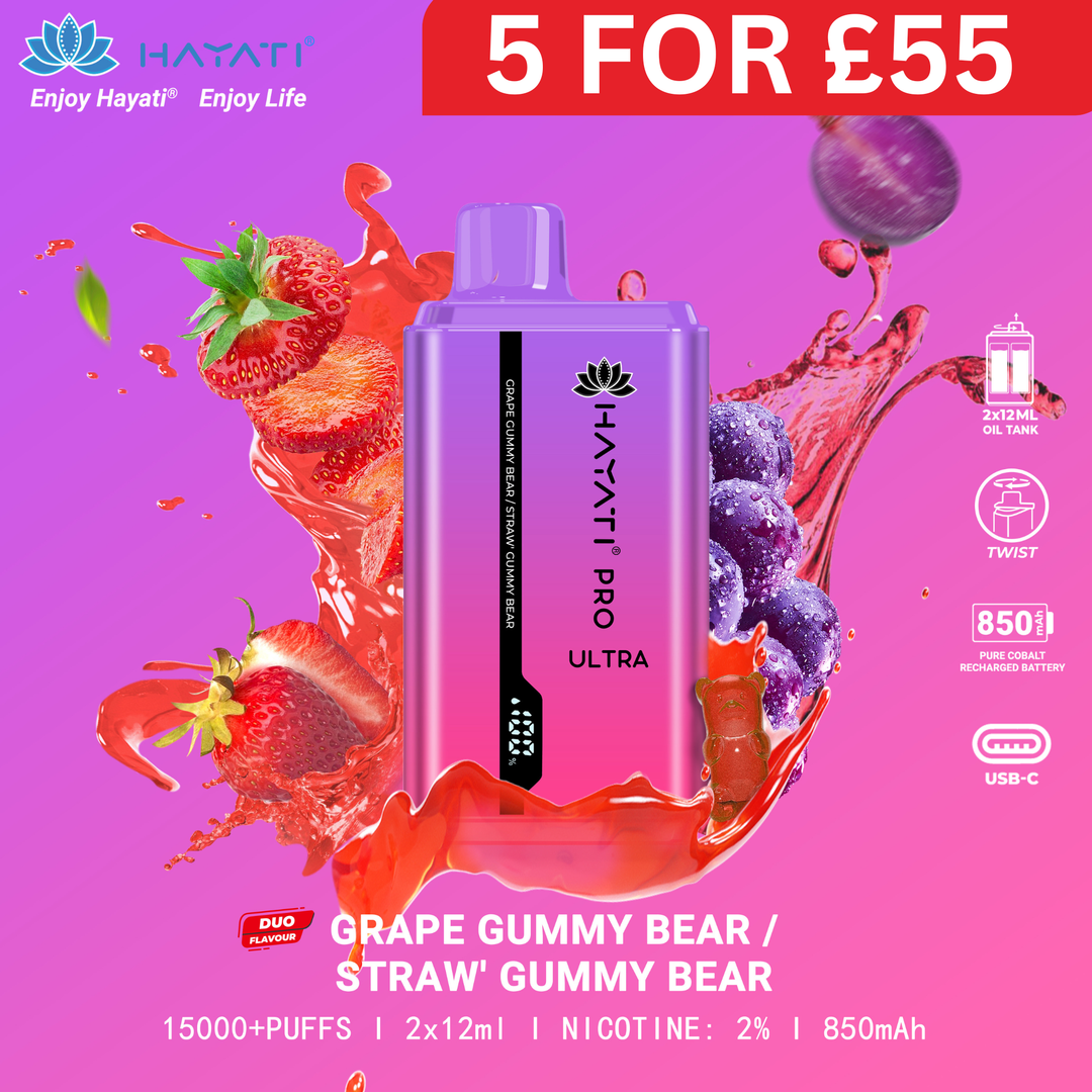 Grape Gummy Bear / Strawberry Gummy Bear - Hayati Pro Ultra 15000 Puffs