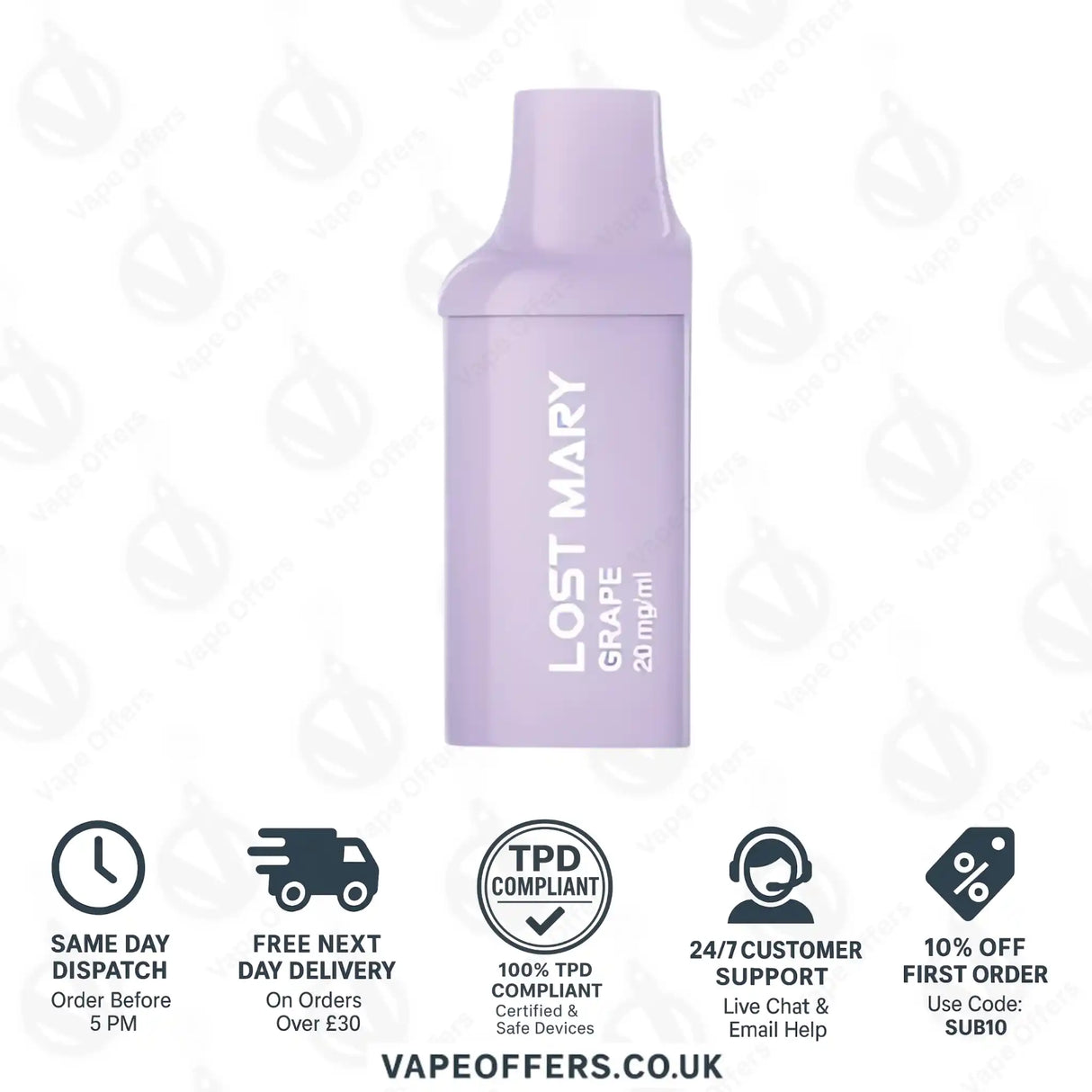 Grape Lost Mary BM600 Prefilled Pod