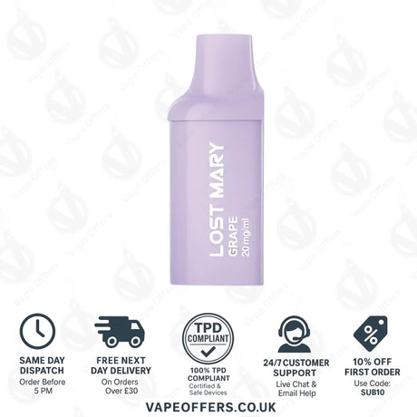 Grape Lost Mary BM600 Prefilled Pod