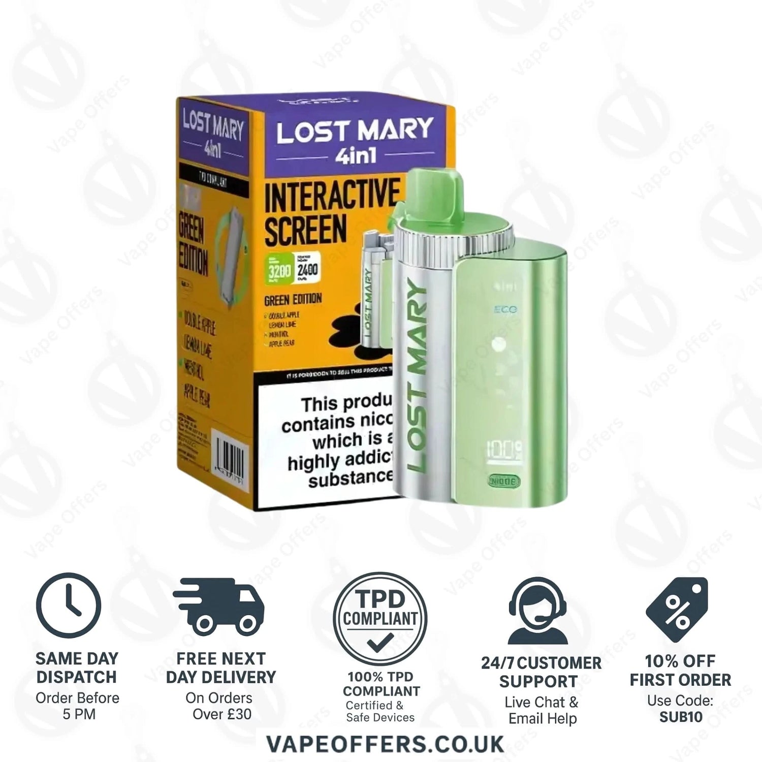 Green Edition Lost Mary 4 in 1 Prefilled Pod Kit 