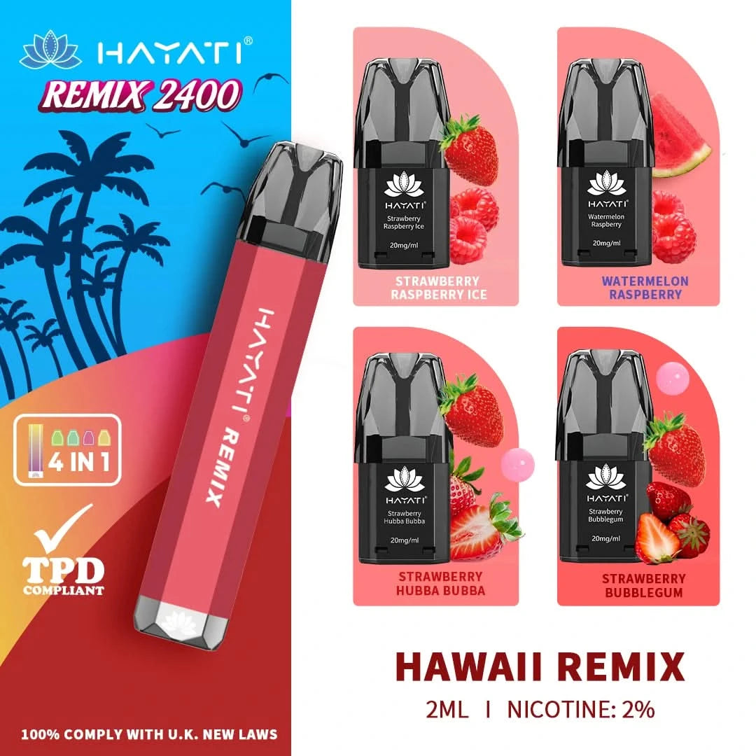 Hayati Remix 2400 Puffs Prefilled Pod System Hawaii Remix