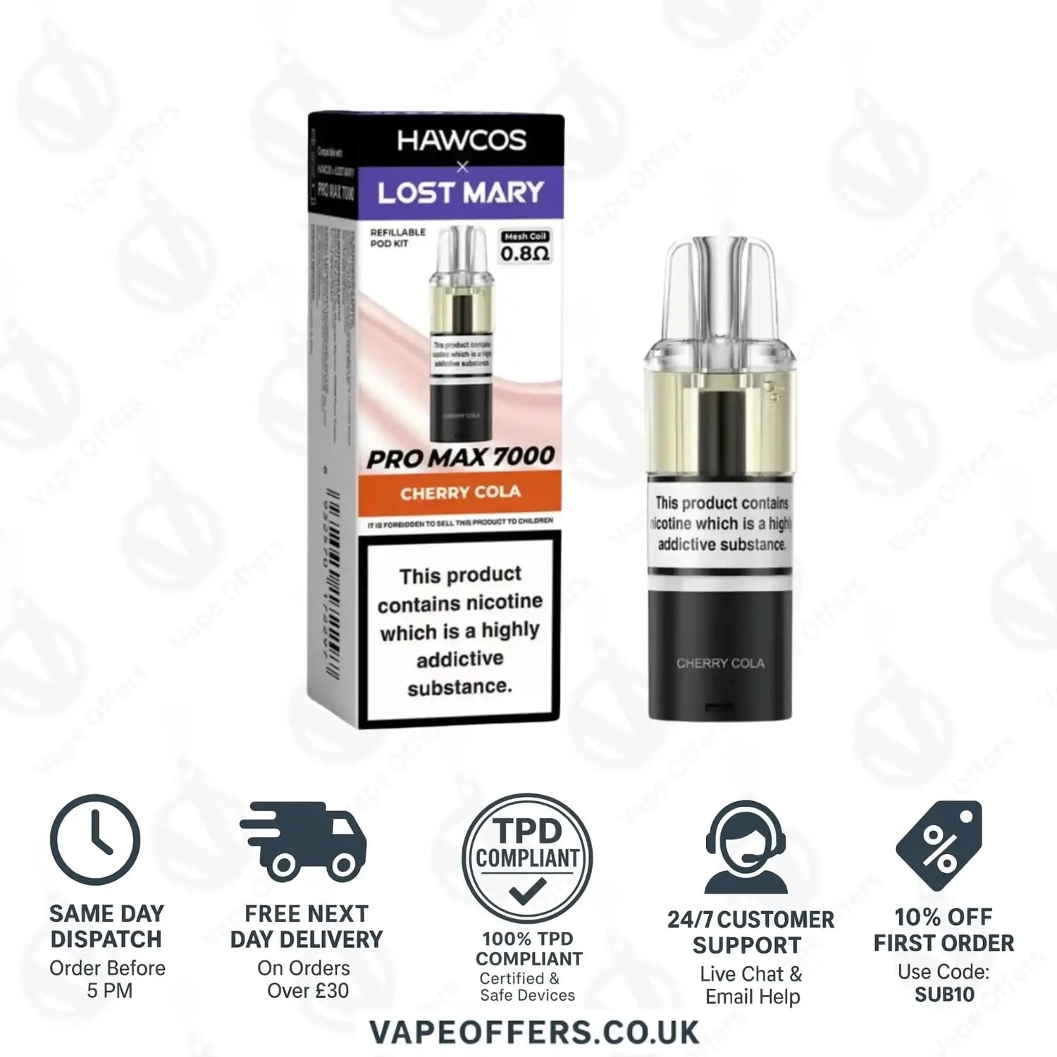 Hawcos X Lost Mary Pro Max 7000 Vape Pod Cherry Cola 