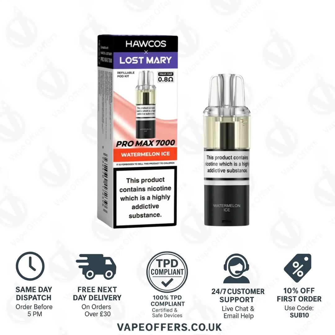 Hawcos X Lost Mary Pro Max 7000 Vape Pod Watermelon Ice