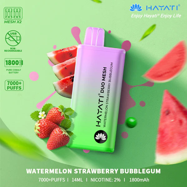 Watermelon Strawberry Bubblegum Hayati Duo Mesh 7000 Puffs