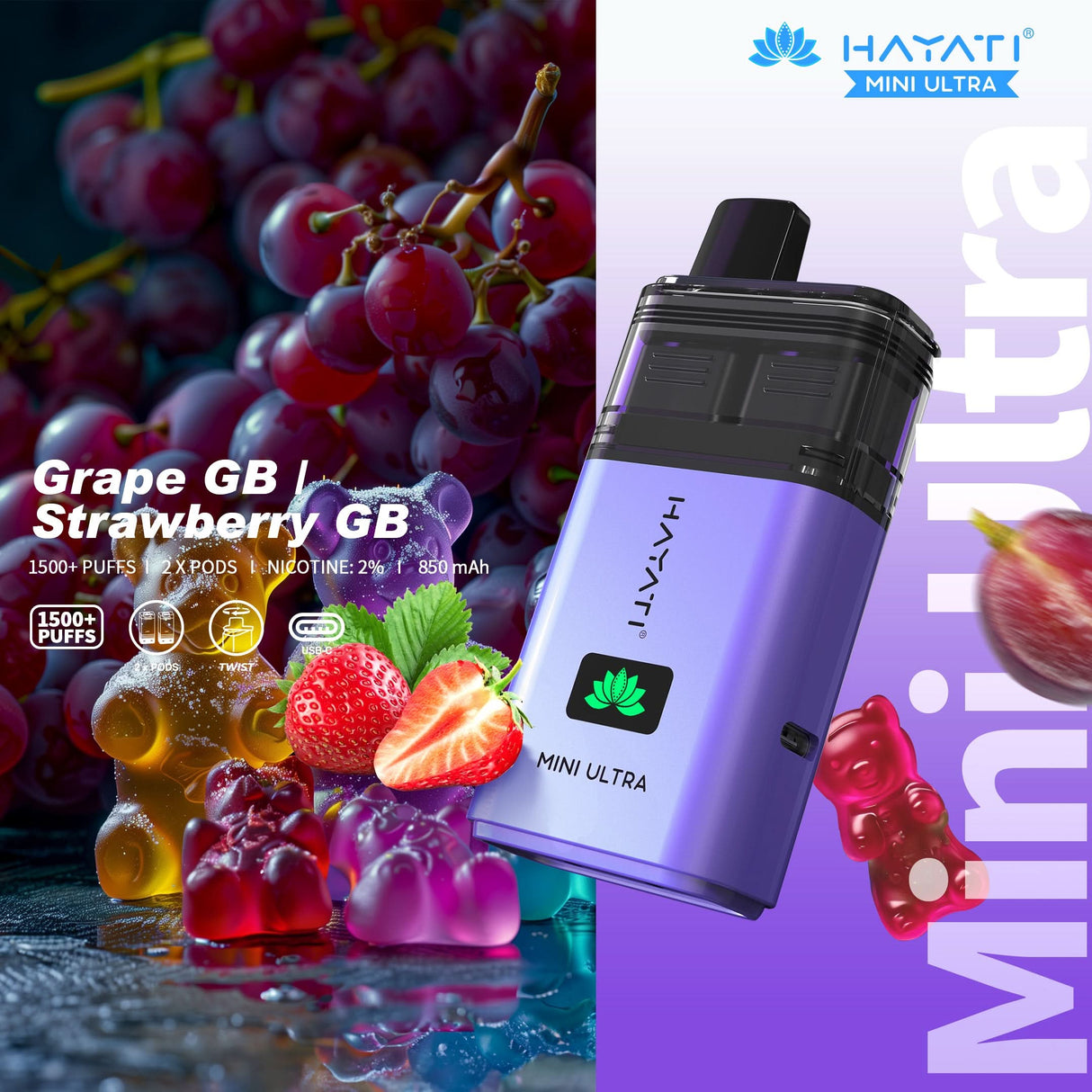 Hayati Mini Ultra 1500 Puffs Pod Kit | 5 For £20