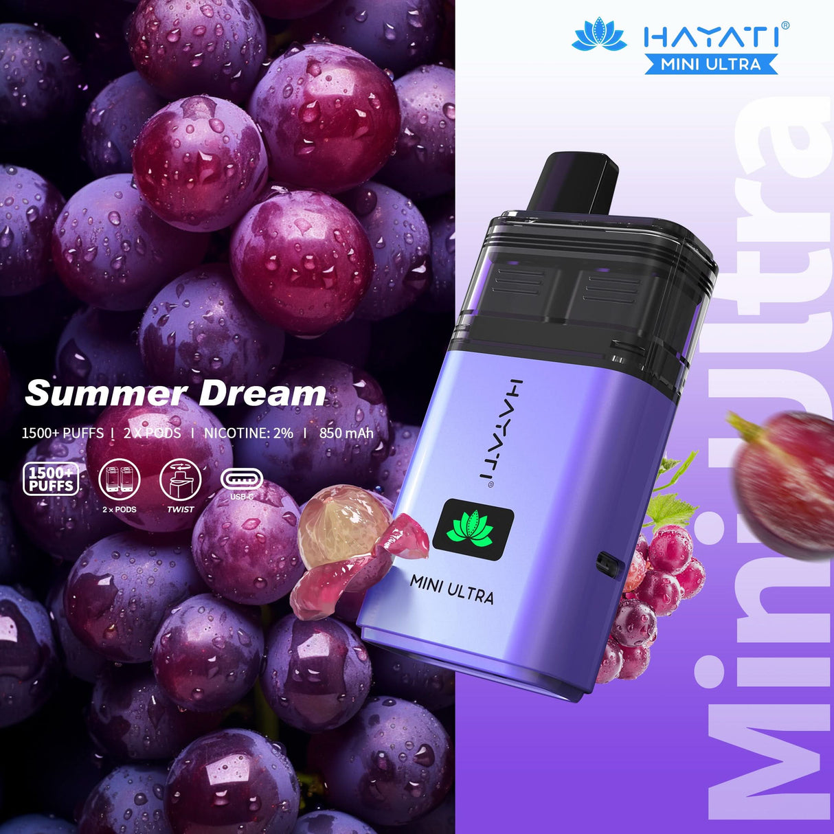 Hayati Mini Ultra 1500 Puffs Pod Kit | 5 For £20