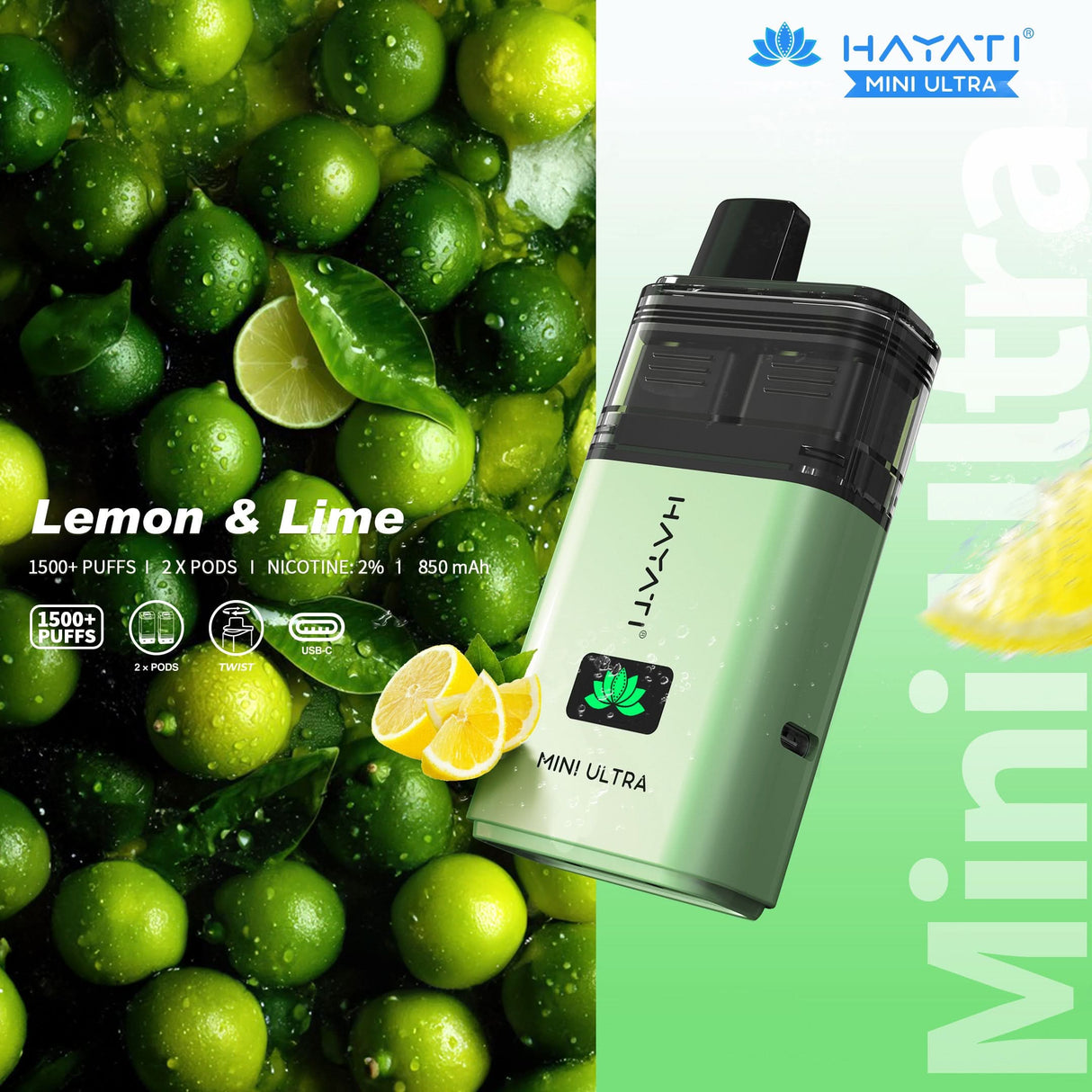 Hayati Mini Ultra 1500 Puffs Pod Kit | 5 For £20