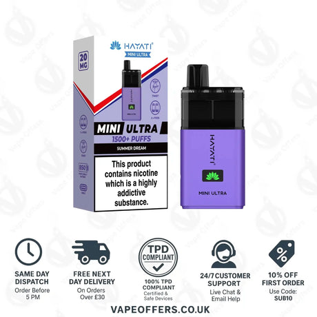 Hayati Mini Ultra 1500 Puffs Vape Kit Summer Dream