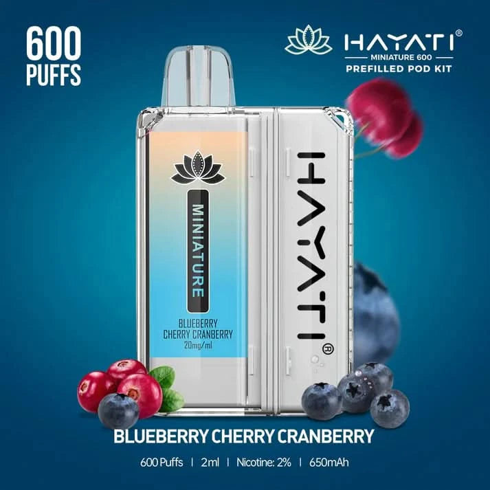 Hayati Miniature 600 Prefilled Pod Kit - Blueberry Cherry Cranberry