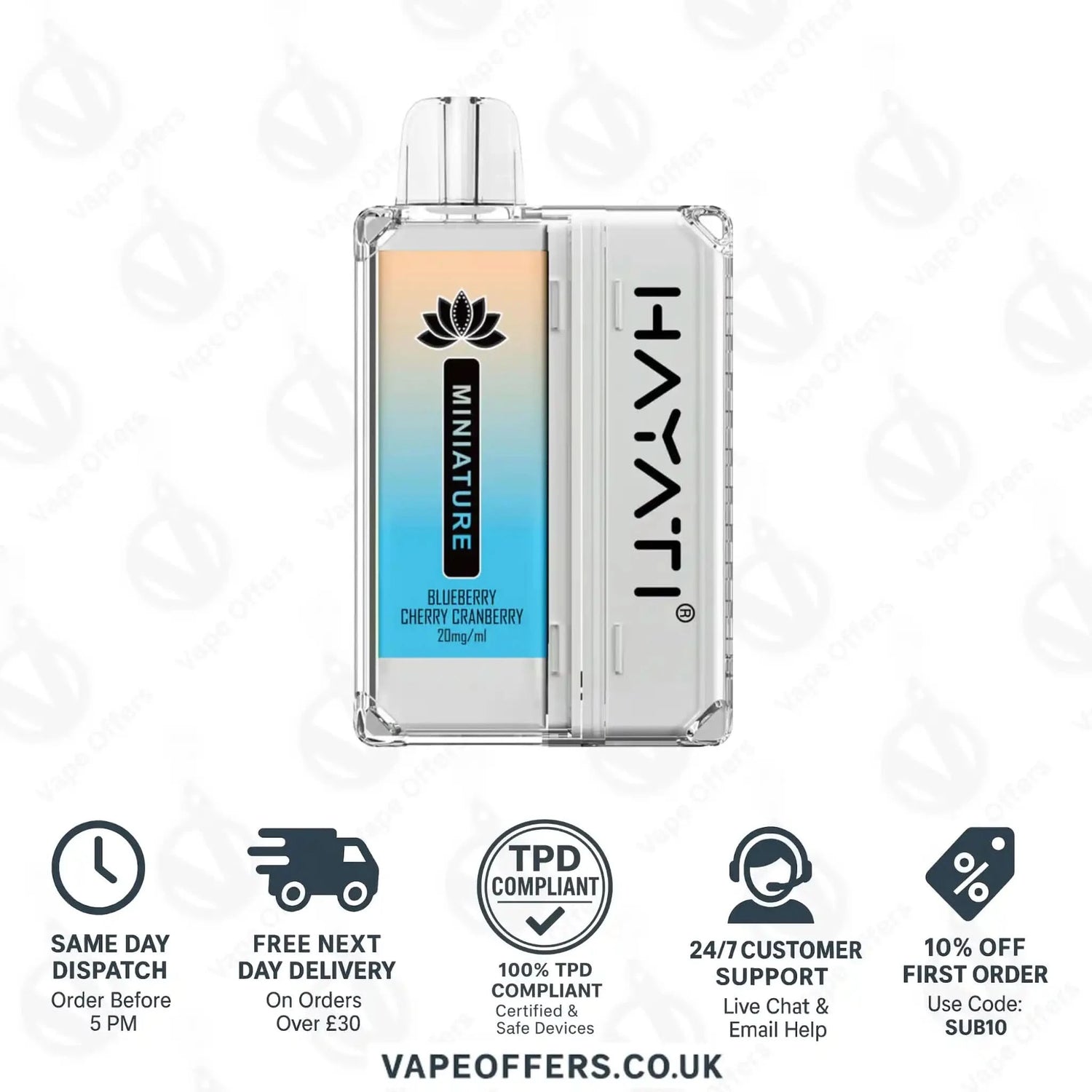 Hayati Miniature 600 Prefilled Pod Kit Blueberry Cherry Cranberry 