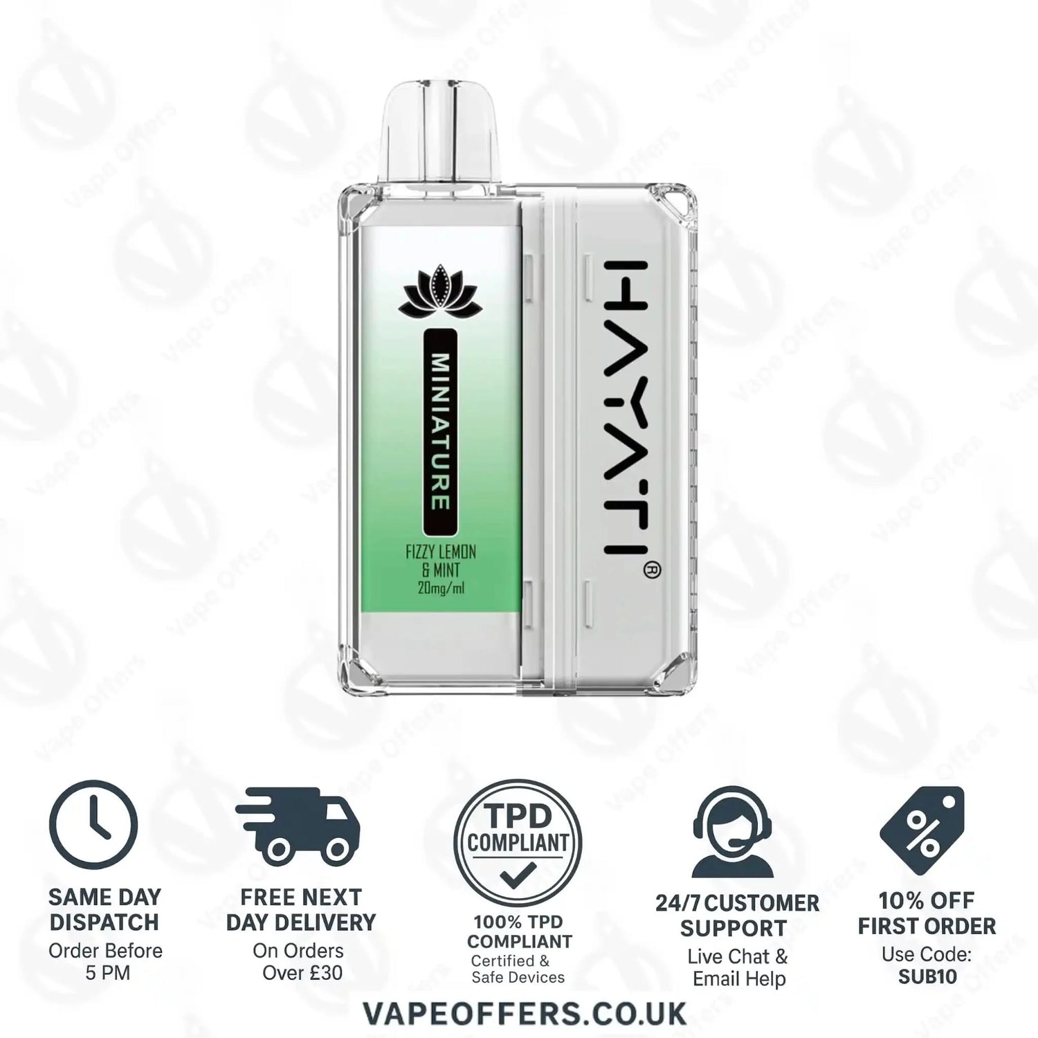 Hayati Miniature 600 Prefilled Pod Kit Fizzy Lemon & Mint 