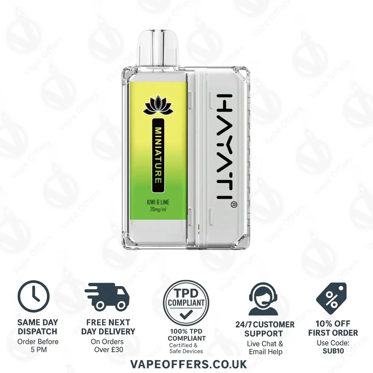 Hayati Miniature 600 Prefilled Pod Kit Kiwi & Lime 