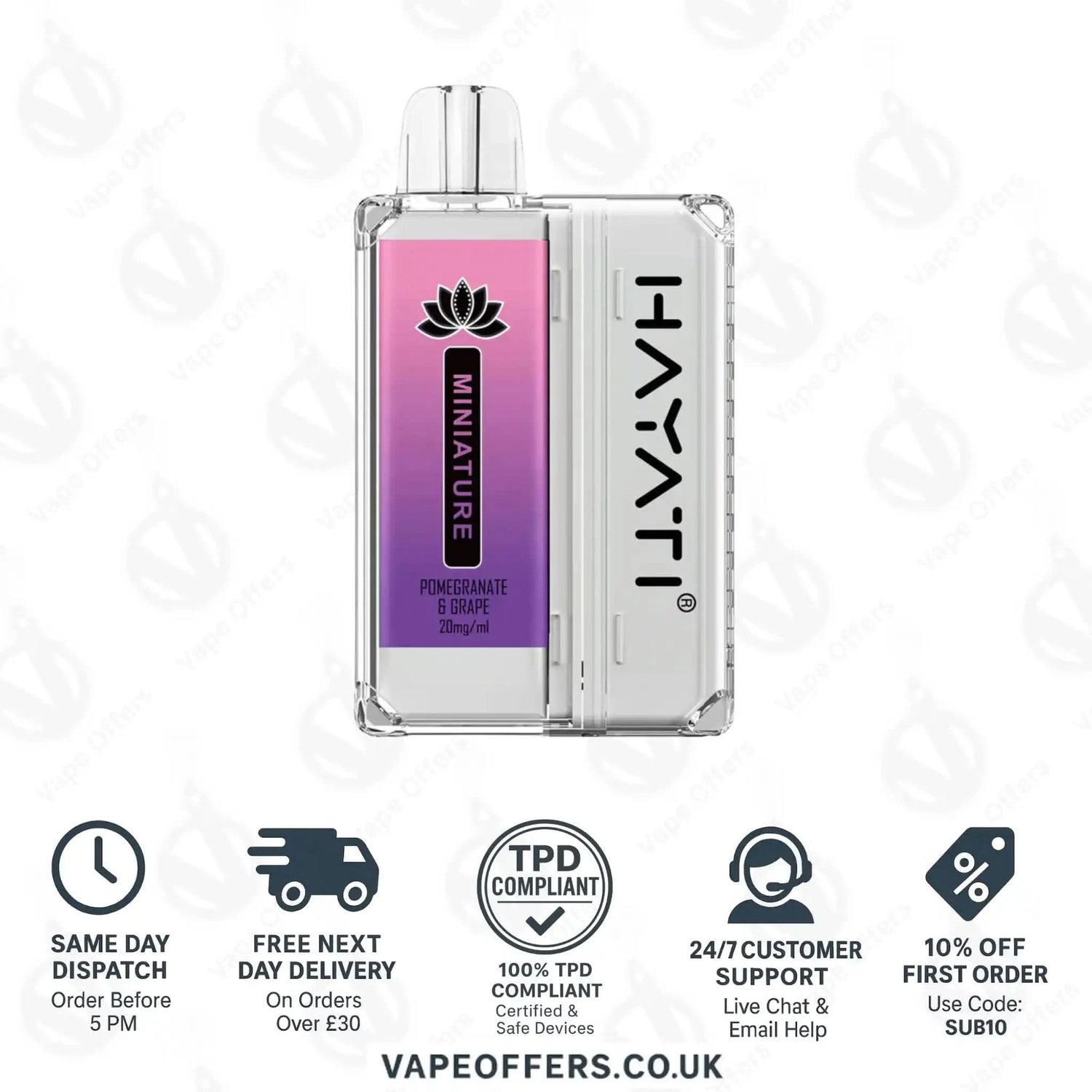 Hayati Miniature 600 Prefilled Pod Kit Pomegranate Grape 