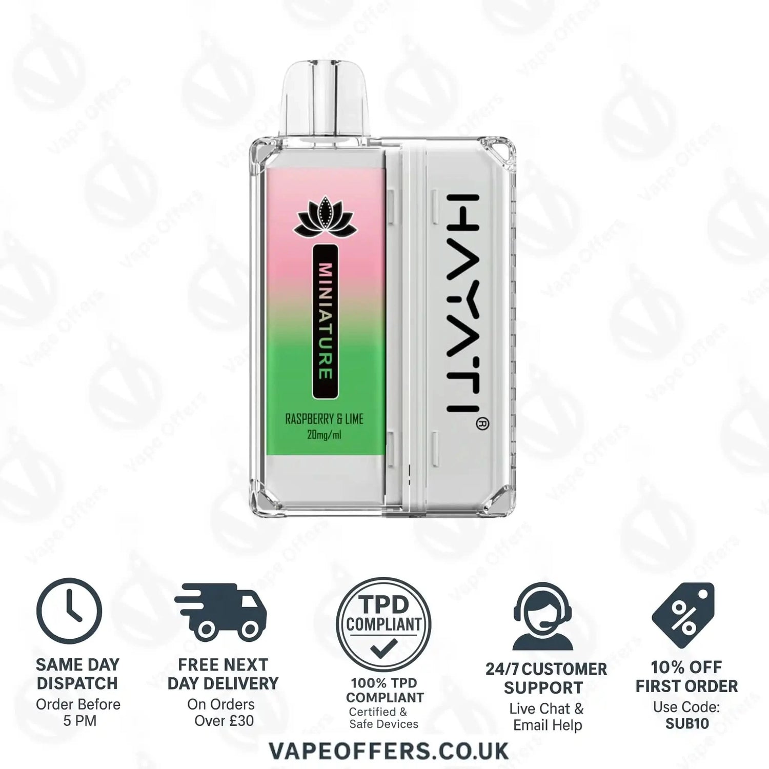 Hayati Miniature 600 Prefilled Pod Kit Raspberry Lime 