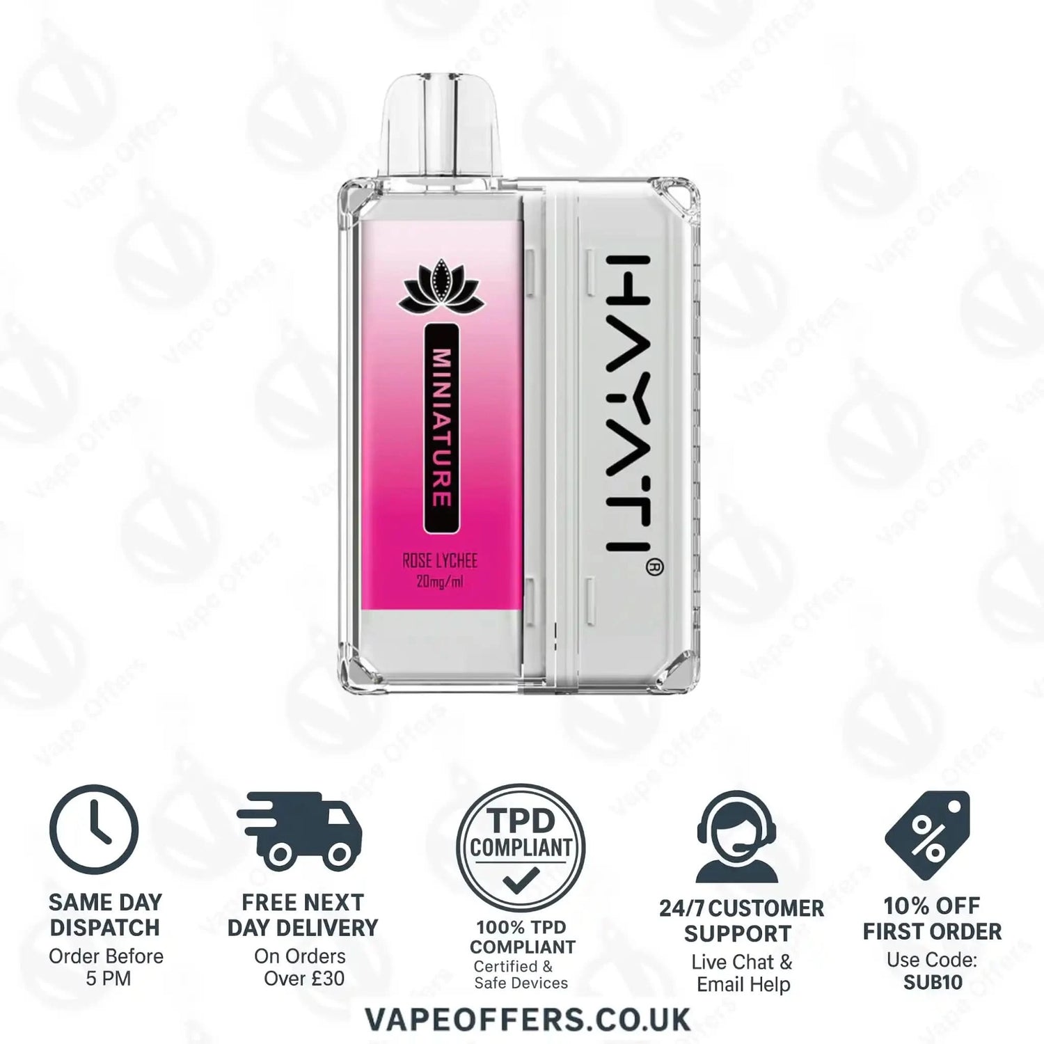 Hayati Miniature 600 Prefilled Pod Kit Rose Lychee 