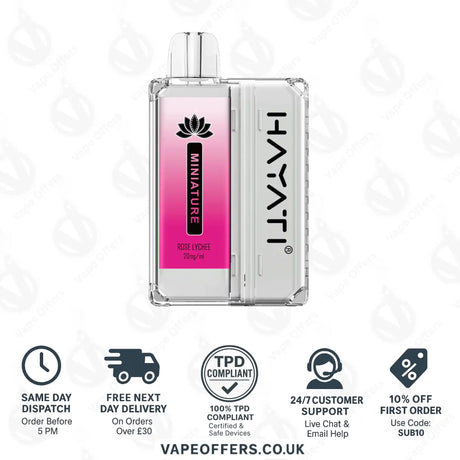Hayati Miniature 600 Prefilled Pod Kit Rose Lychee