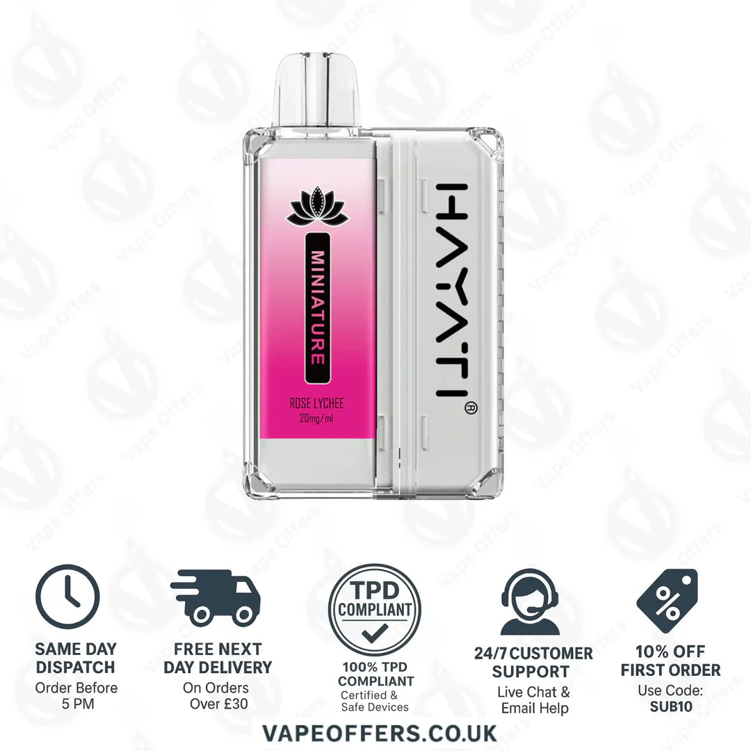 Hayati Miniature 600 Prefilled Pod Kit Rose Lychee