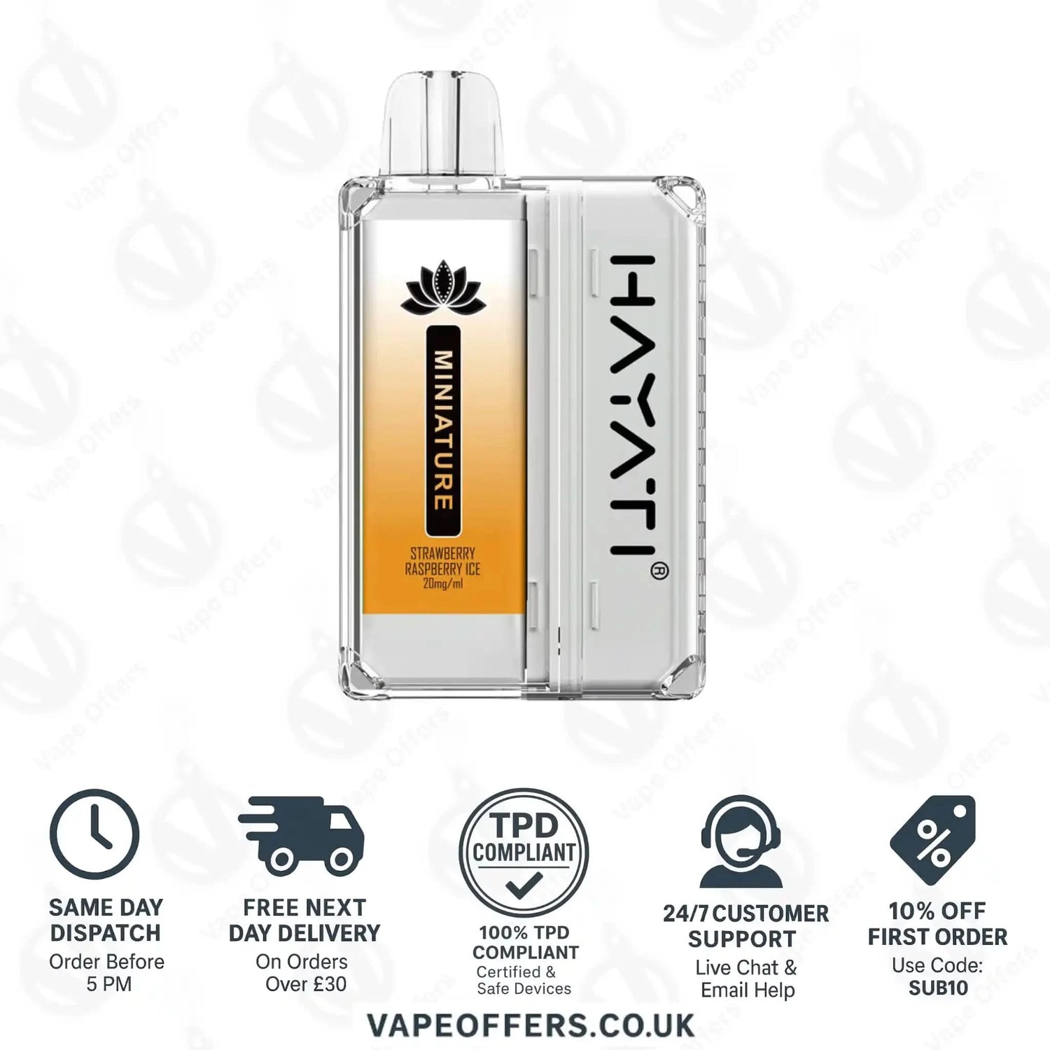 Hayati Miniature 600 Prefilled Pod Kit Strawberry Raspberry Ice 