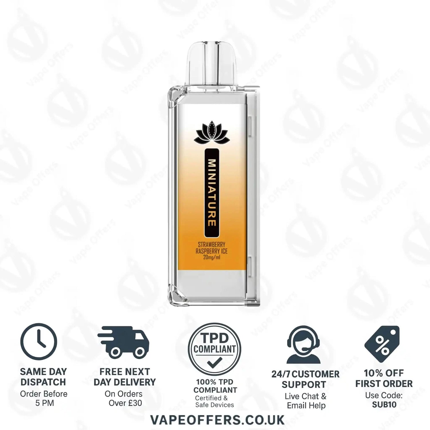 Hayati Miniature 600 Prefilled Pods Strawberry Raspberry Ice 