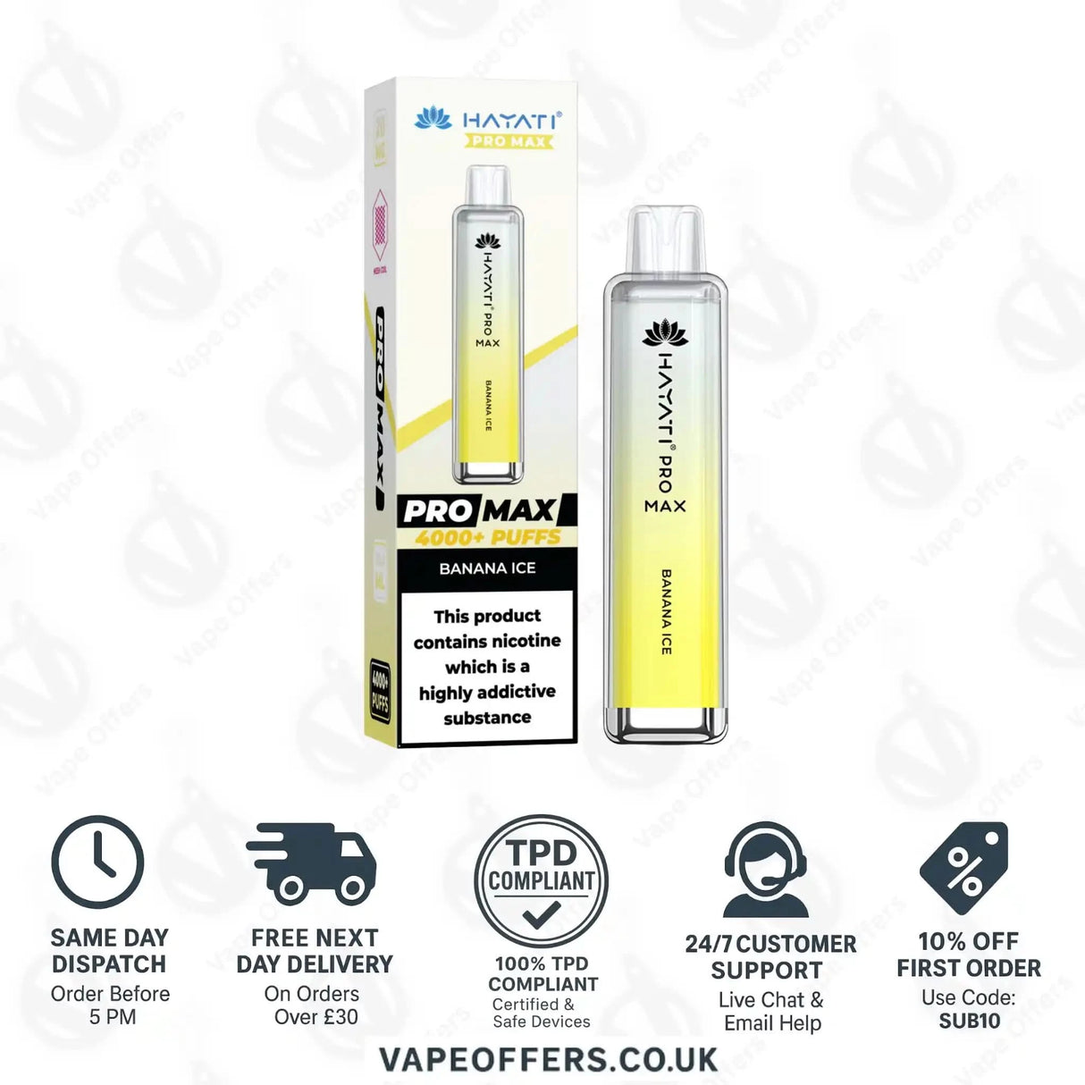 Hayati Pro Max 4000 Vape Kit Banana Ice