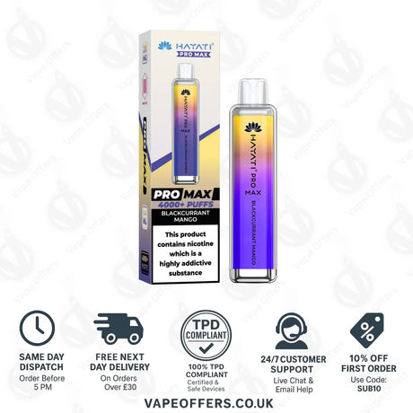 Hayati Pro Max 4000 Vape Kit Blackcurrant Mango