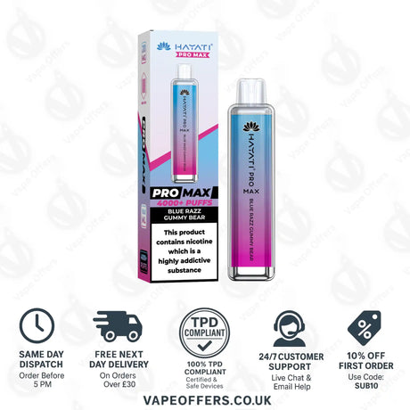 Hayati Pro Max 4000 Vape Kit Blue Razz Gummy Bear
