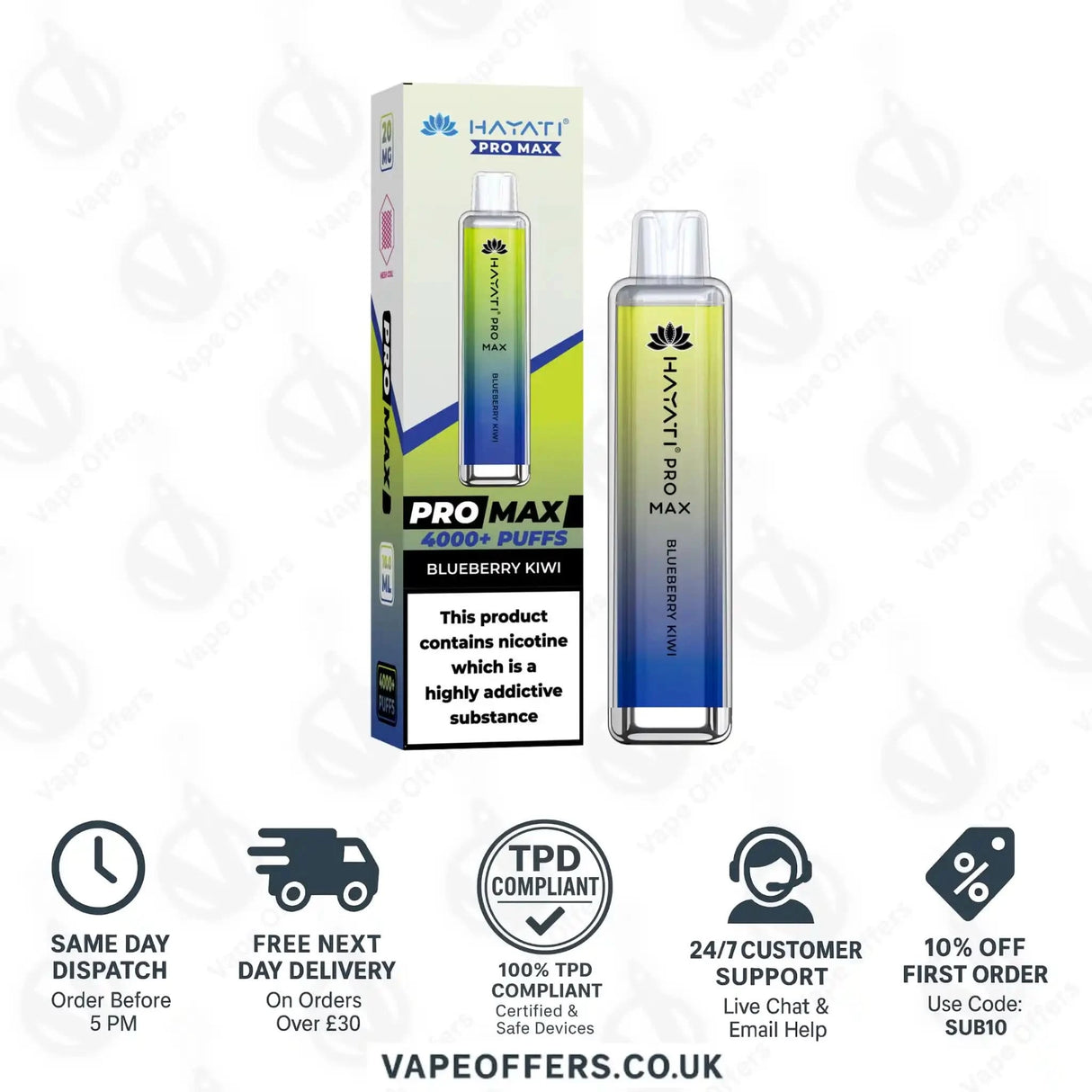 Hayati Pro Max 4000 Vape Kit Blueberry Kiwi