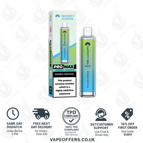 Hayati Pro Max 4000 Vape Kit Double Menthol