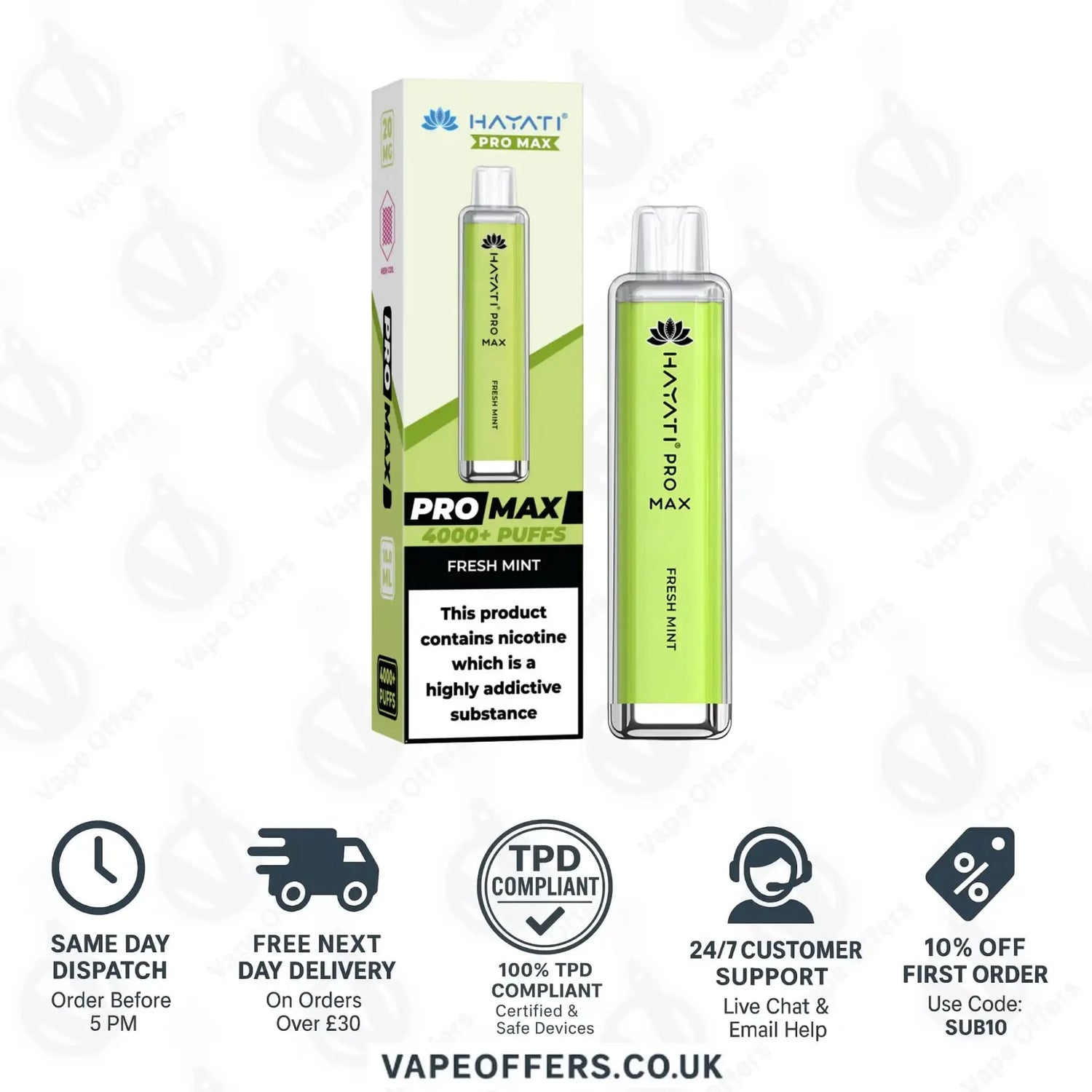 Hayati Pro Max 4000 Vape Kit Fresh Mint 