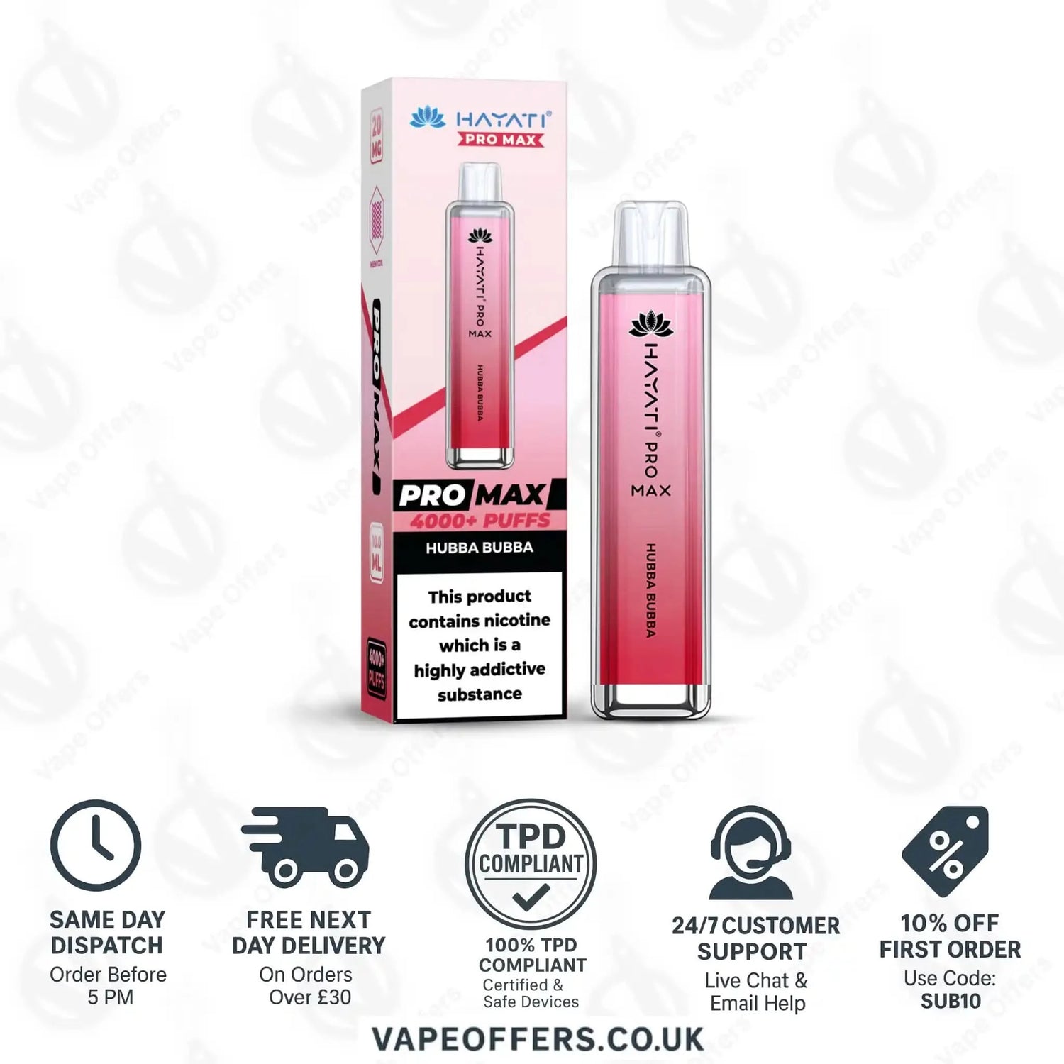 Hayati Pro Max 4000 Vape Kit Hubba Bubba 