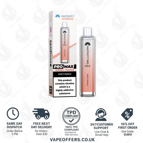 Hayati Pro Max 4000 Vape Kit Juicy Peach