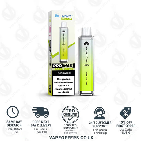 Hayati Pro Max 4000 Vape Kit Lemon & Lime