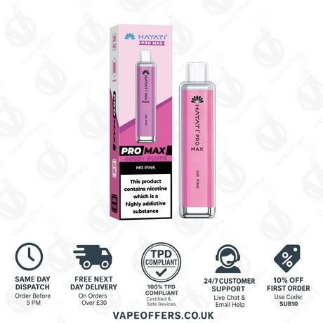 Hayati Pro Max 4000 Vape Kit Mr Pink