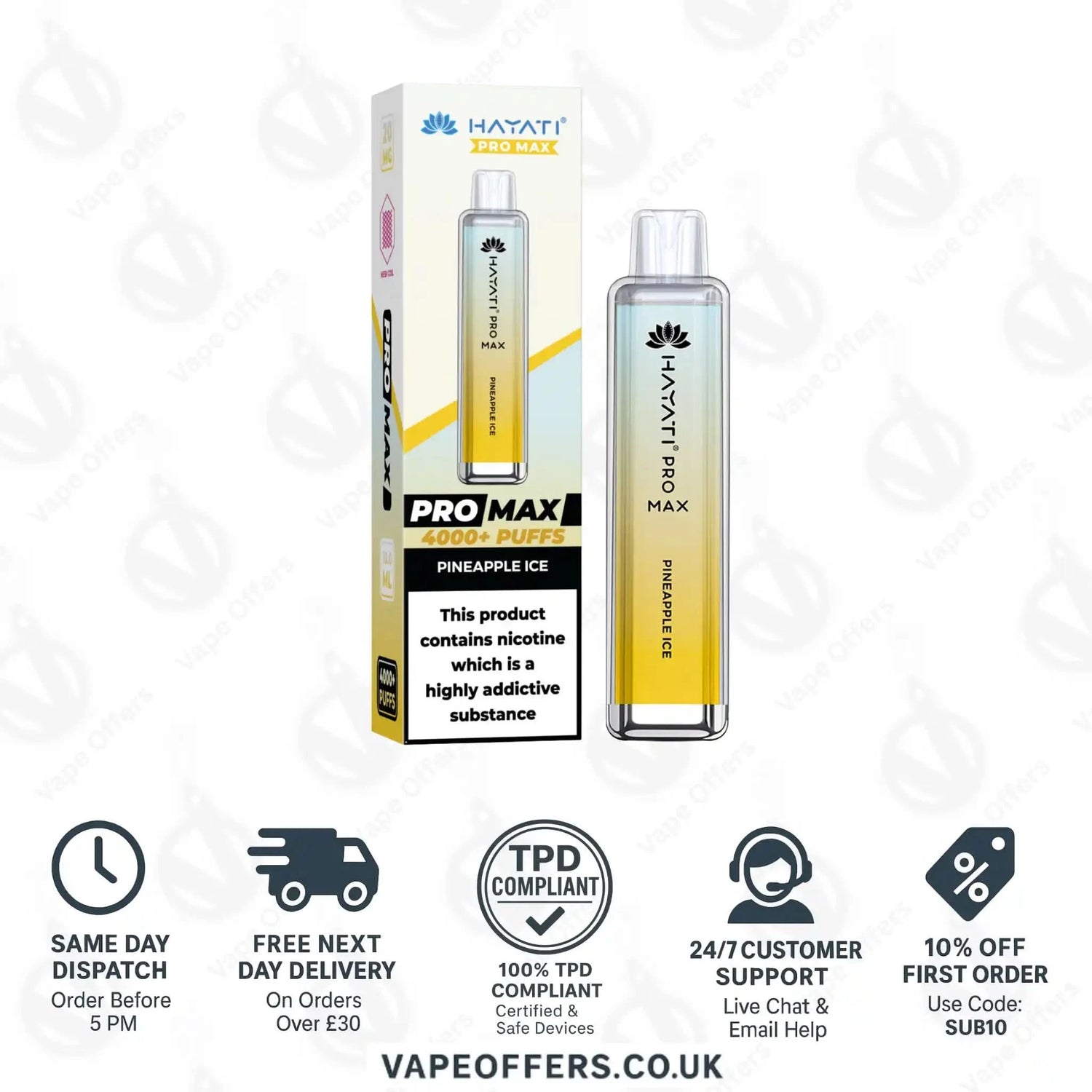 Hayati Pro Max 4000 Vape Kit Pineapple Ice 