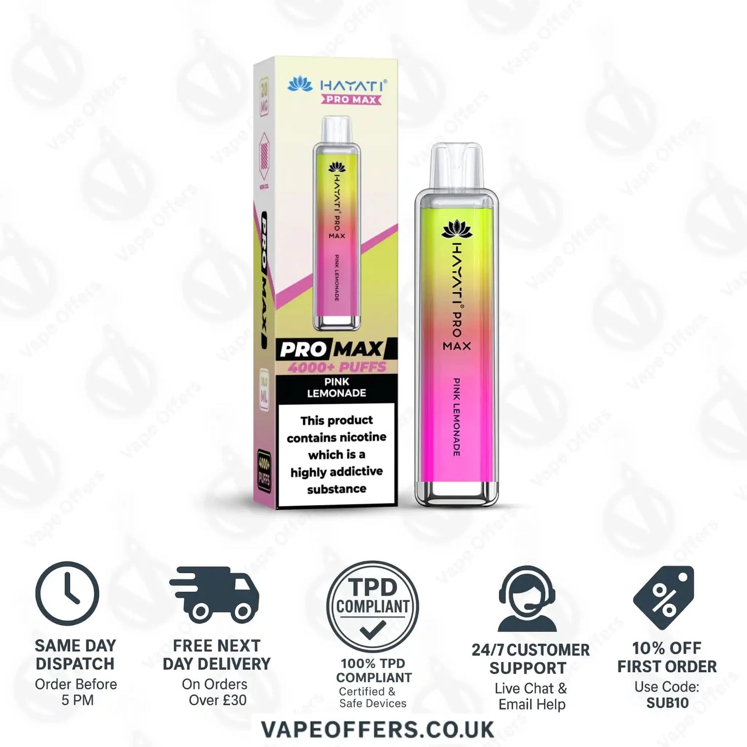 Hayati Pro Max 4000 Vape Kit Pink Lemonade 