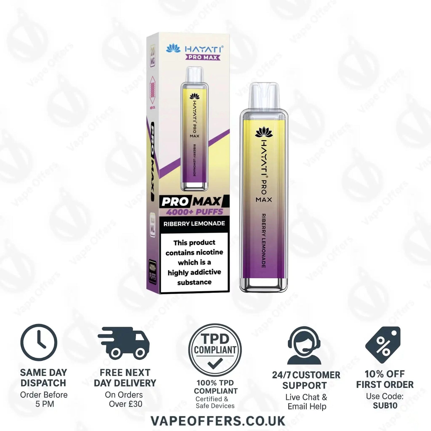 Hayati Pro Max 4000 Vape Kit Riberry Lemonade 