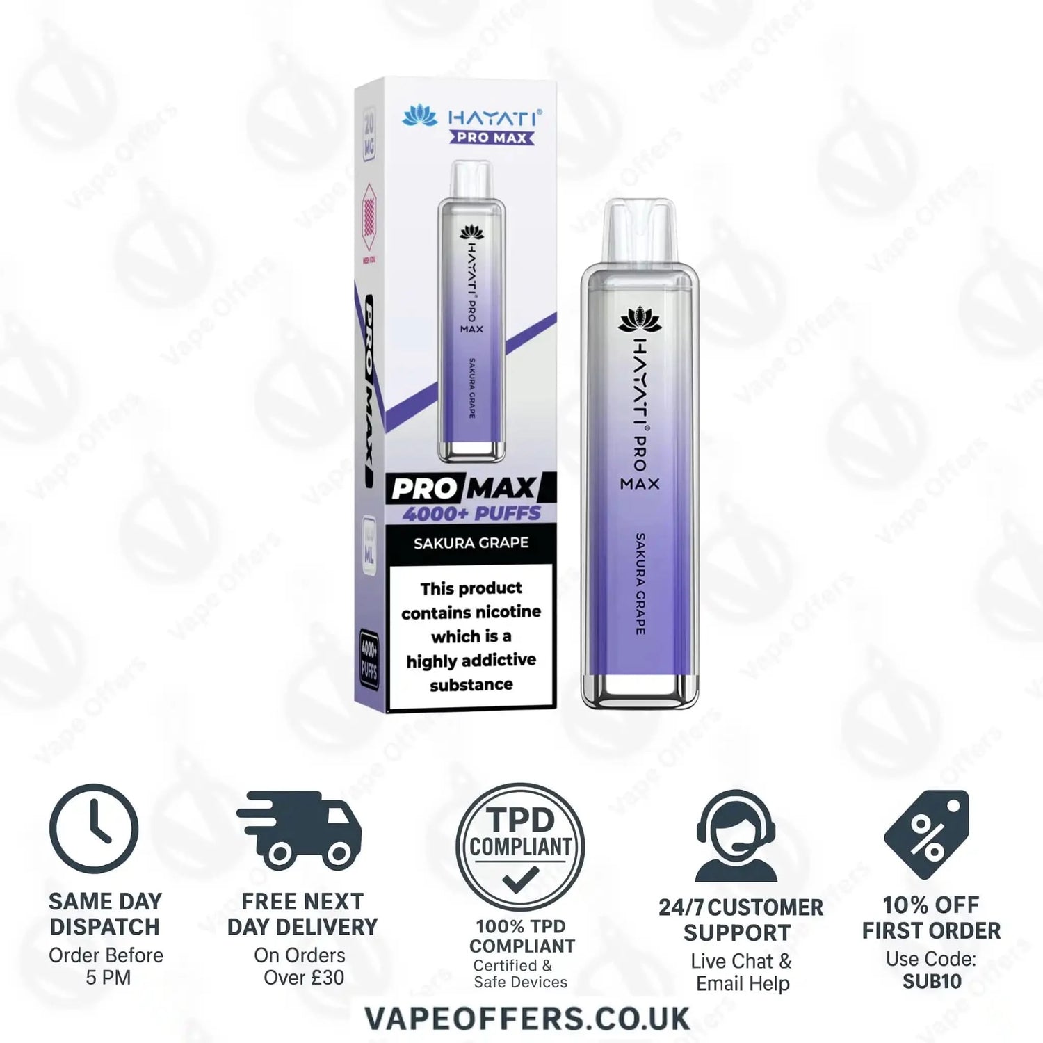 Hayati Pro Max 4000 Vape Kit Sakura Grape 