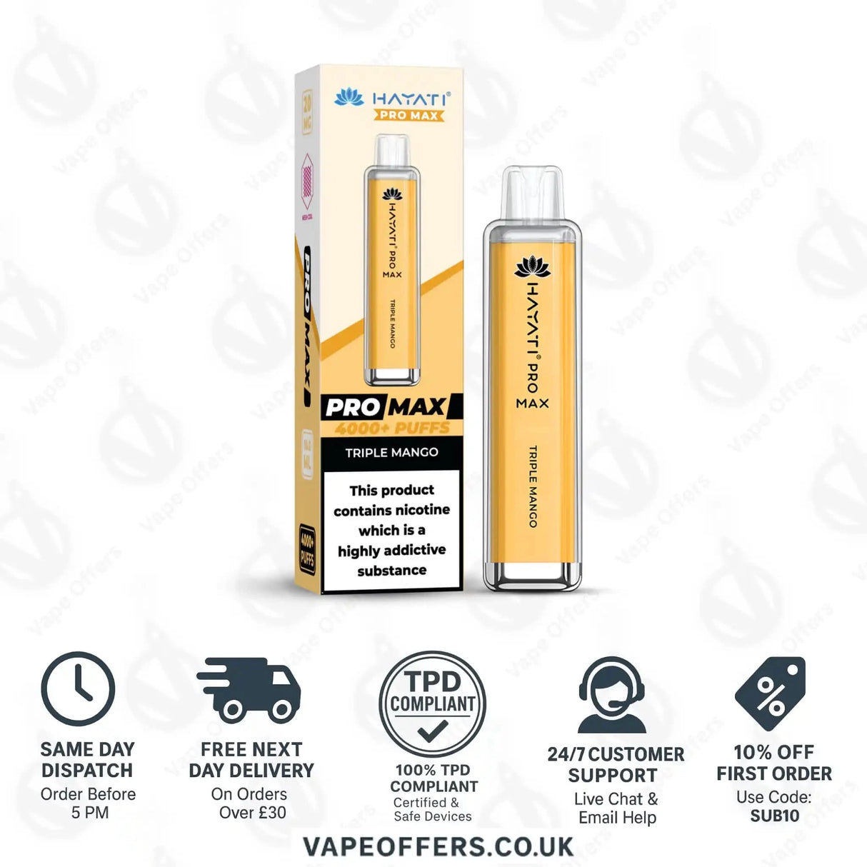 Hayati Pro Max 4000 Vape Kit Triple Mango