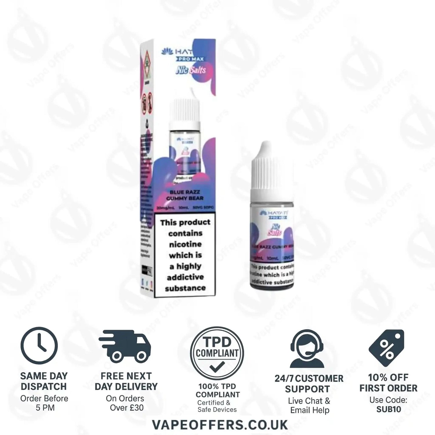 Hayati Pro Max Nic Salts Blue Razz Gummy Bear 